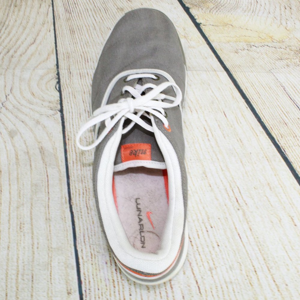 NIKE Lunarlon Duet Sport Gray Canvas Round Toe Golf Sneaker Shoes US 7.5 - Picture 5 of 8